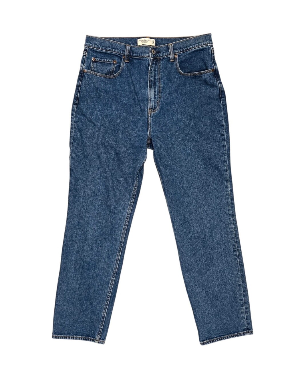 Abercrombie & Fitch Ankle Straight Leg Jeans Ultra High Rise Denim Size 32 Long